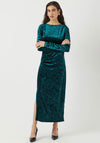Y.A.S Tillia Velvet Rhinestone Long Dress, Green