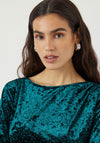 Y.A.S Tillia Velvet Rhinestone Long Dress, Green