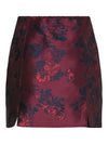 Y.A.S Anki High Waisted Floral Mini Skirt, Wine