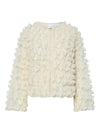 Y.A.S Camea Long Sleeve Frilled Top, Off-White