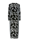Y.A.S Florana Sequin Velvet Long Dress, Black