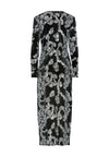 Y.A.S Florana Sequin Velvet Long Dress, Black