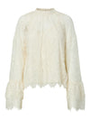 Y.A.S Arizona Long Sleeve Lace Top, Off-White