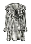 Y.A.S Sotina Gingham Frill Detail Mini Dress, Black and White