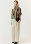 Yas Feline Puff High Neck Jacket, Taupe