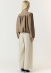 Yas Feline Puff High Neck Jacket, Taupe