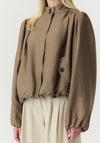 Yas Feline Puff High Neck Jacket, Taupe