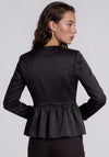 Y.A.S Vantis Bow Front Peplum Jacket, Black