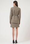 YAS Checkered With Belt Blazer, Brown