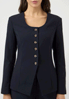 YAS Kariso Long Sleeve Button Up Blazer, Navy