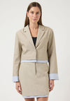 YAS Cropped With Faux Shirt Detail Blazer, Taupe