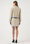 YAS Cropped With Faux Shirt Detail Blazer, Taupe
