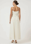 YAS Fedora 3D Floral Strap Maxi Dress, Cream