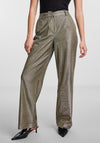Y.A.S Styles High Rise Shimmery Metallic Wide Leg Trouser, Gold