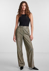 Y.A.S Styles High Rise Shimmery Metallic Wide Leg Trouser, Gold
