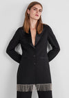 Y.A.S Jessi Embellished Fringe Blazer Mini Dress, Black