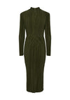Y.A.S Olinda High Neck Plisse Maxi Dress, Rifle Green