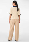 Y.A.S Evia Crochet Knit Top, Birch Dress Blues