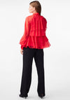Y.A.S Eloise Ruffle Pussybow Blouse, Red