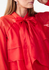 Y.A.S Eloise Ruffle Pussybow Blouse, Red