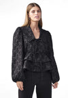 Y.A.S Bow Jacquard String Blouse, Black