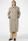 Y.A.S Sima Check Pattern Long Trench Coat, Neutral