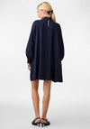 Y.A.S Nira Pussy Bow Mini Smock Dress, Navy Blazer