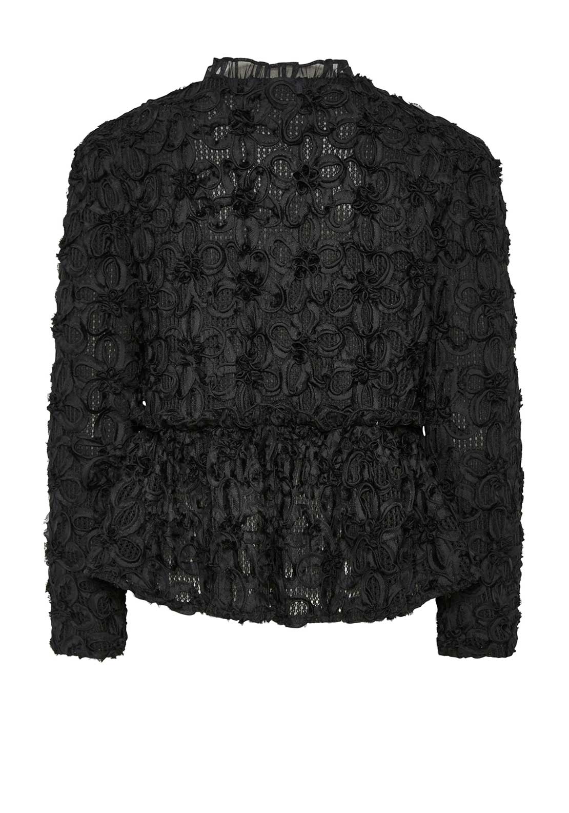 Y.A.S Flera Floral Peplum Top, Black