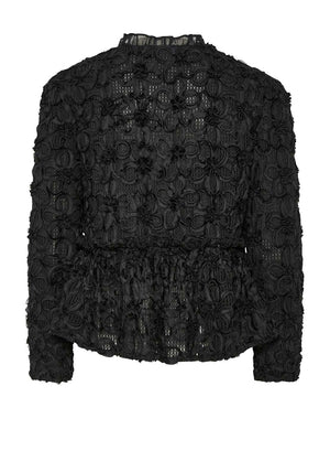 Y.A.S Flera Floral Peplum Top, Black