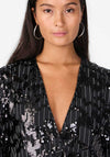 Y.A.S Striby Sequin Pinstripe Blazer, Black