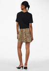 Y.A.S Leonora Leopard Print Denim Mini Skirt, Nomad