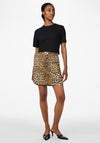 Y.A.S Leonora Leopard Print Denim Mini Skirt, Nomad
