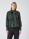 Y.A.S Drea Long Sleeve Bow Shirt, Green
