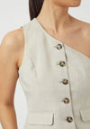 Y.A.S Tava One Shoulder Waistcoat, Light Grey