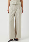 Y.A.S Tava High Waist Wide Leg Trousers, Light Grey
