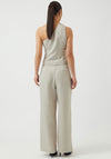 Y.A.S Tava High Waist Wide Leg Trousers, Light Grey