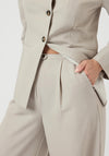 Y.A.S Vesti High Waisted Wide Leg Trouser, Off-White