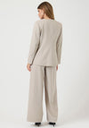 Y.A.S Vesti Long Sleeve Collarless Blazer, Beige