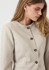 Y.A.S Vesti Long Sleeve Collarless Blazer, Beige