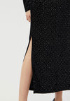 Y.A.S Tillia Velvet Rhinestone Long Dress, Black