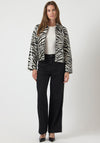 Y.A.S Zebra Genuine Leather Jacket, Black & White