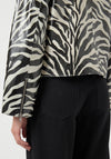 Y.A.S Zebra Genuine Leather Jacket, Black & White