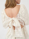 Y.A.S Lize Square Neck Jacquard Blouse, White