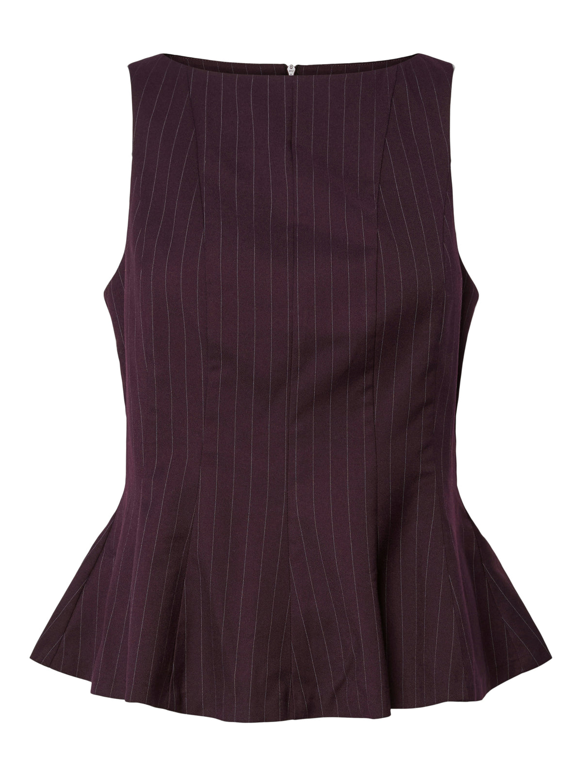 Y.A.S Burla Sleeveless Peplum Top, Wine