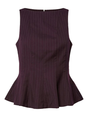 Y.A.S Burla Sleeveless Peplum Top, Wine