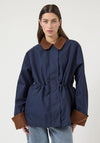 YAS Short Collared Coat, Navy