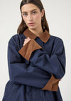 YAS Short Collared Coat, Navy