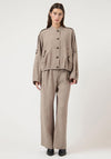 YAS Button Up Front Jacket, Taupe