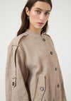 YAS Button Up Front Jacket, Taupe