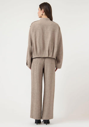 YAS Button Up Front Jacket, Taupe